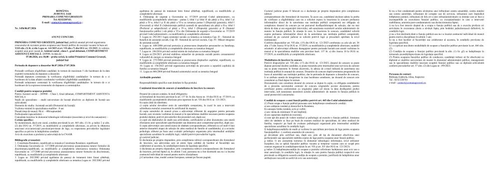 Anunt concurs